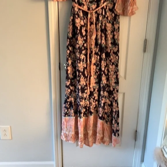 Selfie Leslie Floral Wrap Dress large maxi bohemian ruffle size L cottagecore - Picture 16 of 16